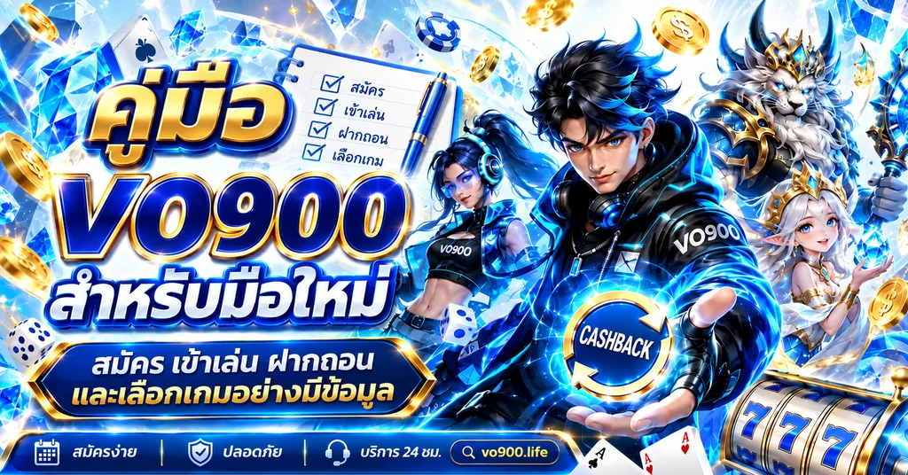 VO900 คู่มือมือใหม่ สมัคร ฝากถอน และเลือกเกม